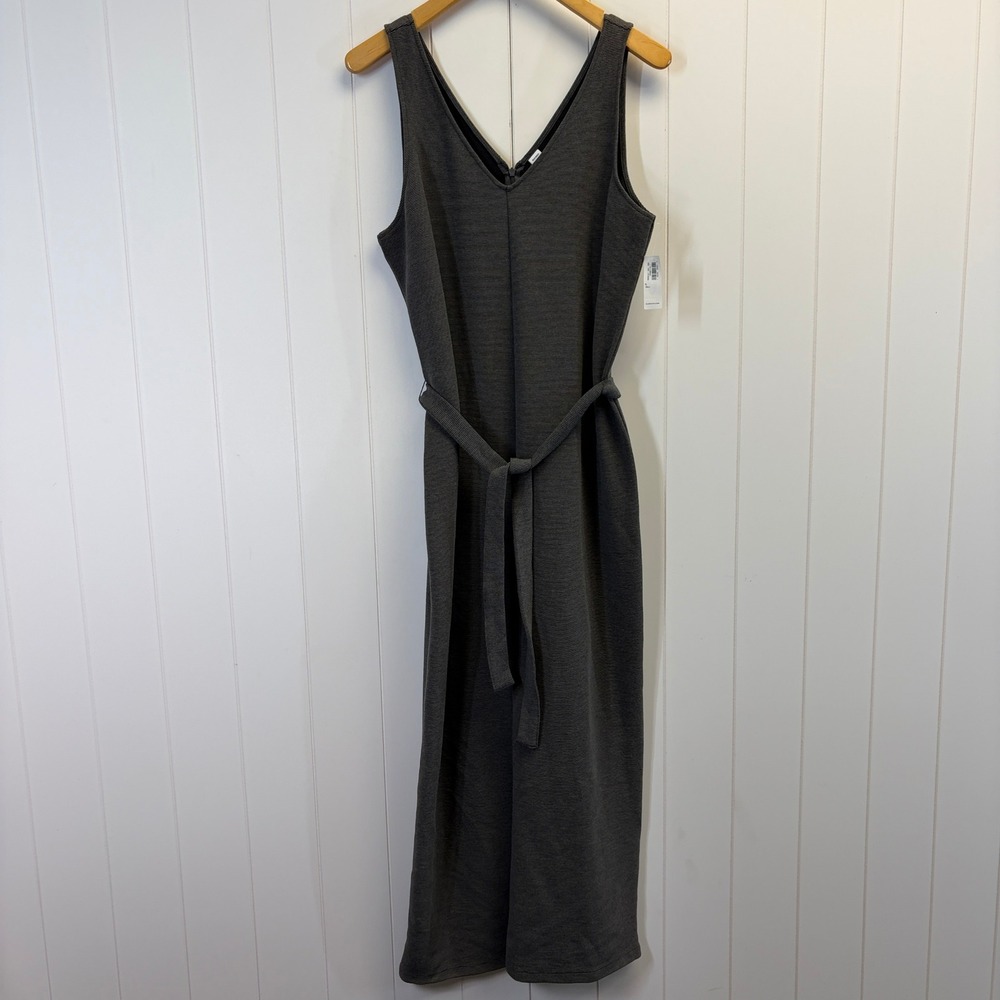 Old Navy Minimalist Ribbed Knit Jumpsuit Women Size L Tall Cozy Lagenlook Scandi